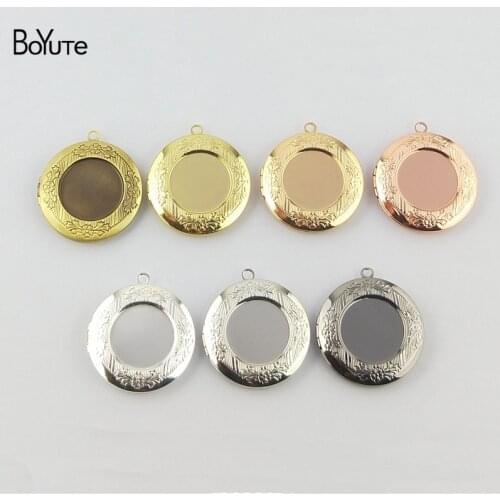 BoYuTe (10 Pieces/Lot) 32MM Pendant 20MM Cabochon Base Blank Tray Vintage Round Floating Photo Locket