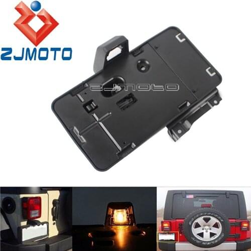 For Jeep Wrangler 2007-2018 Rear License Plate Bracket w/ Light Black Plastic License Number Plate Holder Car Accessories