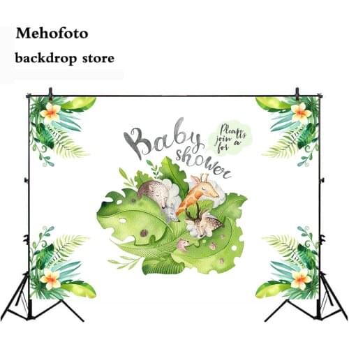 Mehofoto Jungle Baby Shower Photography Backdrops Animals Wild Birthday Party Backgrounds for Photo Shoot Studio Newborn 758