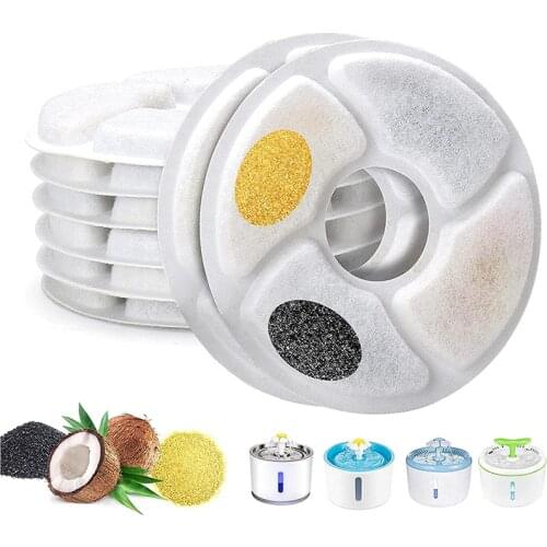4pcs Pet Water Dispenser Filter Dog Feeder Activated Carbon Filter Replacement Automatic Charcoal Cat Water Fountain Filter Tool