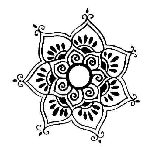 LLY-0088 Fine Design Lotus Swirl Mandala Decal Art Car Decor Stickers PVC Sunscreen Waterproof Self-adhesive Exquisite Decal