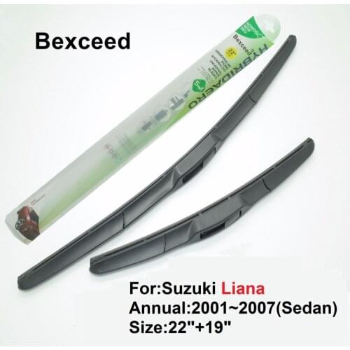 Hybrid Wiper Blade For Suzuki Liana (Sedan) 22"+19"essuie glaces Bexceed of Car Windshield Windscreen 2001~2007