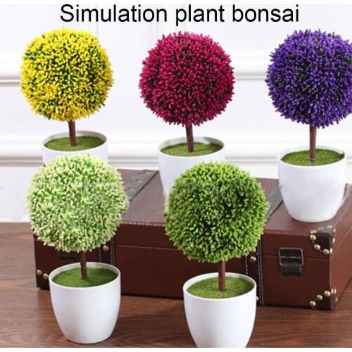 Simulation Plant Topiary Ball Potted Plants Grean Leaves Ball for Home Window Decoration SP99