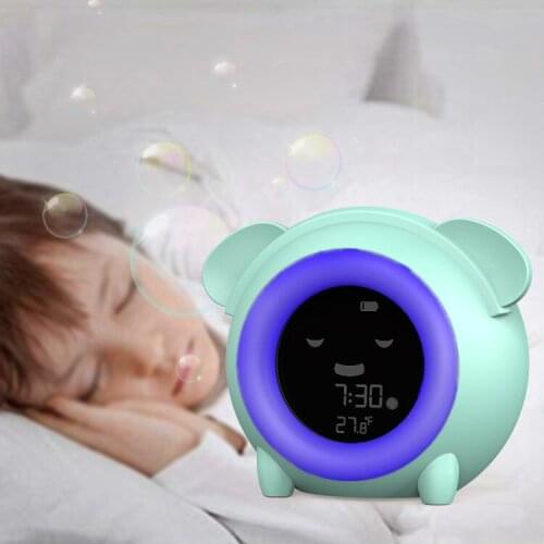 Creative cartoon sleep training bedroom bedside electronic clock with LCD light wake up alarm clock cute clock digital clock
