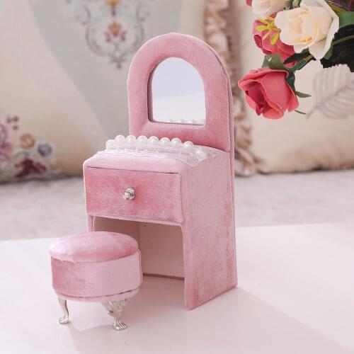 Creative Dresser Jewelry Box Pearl Lace Decor Jewelry Organizer for Girls