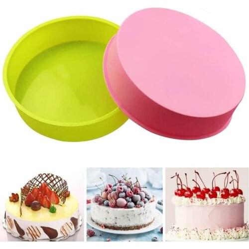 8 inch round cake silicone baking pan cake mold non-stick oven suitable for chocolate biscuit bread pie pizza pan baking mold