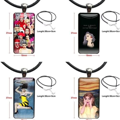 Lightweight For Woman Vintage Statement Rupauls Drag Race Fashion Necklace Handmade Rectangle Shape Choker Necklace Jewelry