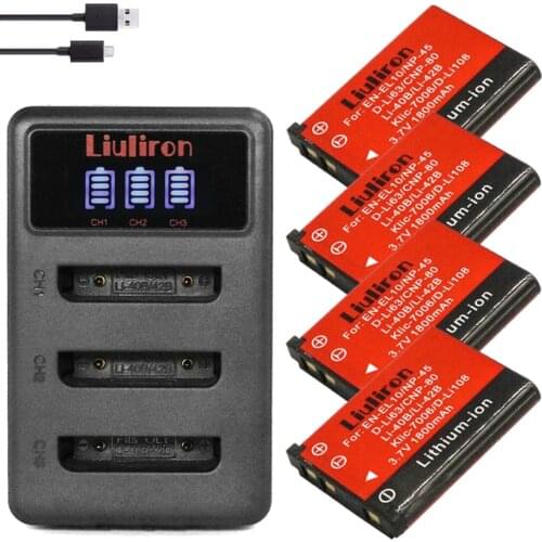 Li-40B Li 40B Li-42B Battery+LED USB Dual Charger for Olympus for FUJIFILM fuji NP-45 NP 45 NP45 NP 45A 45B 45S EN-EL10