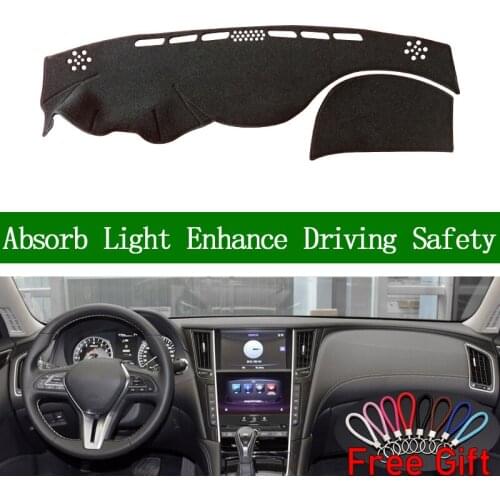 For Infiniti Q50L 2015 2016 2017 2018 Dashboard Cover Sun Shade Non-slip Dash Mat Pad Carpet Car Stickers Interior Accessories