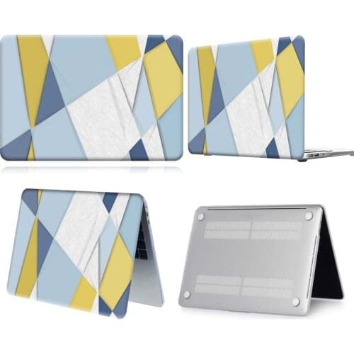 Blue Yellow Pattern New Touch Bar Laptop Case For Apple Macbook 12/Air 11 13 A2337/Pro 13(A2251 A2289) 15 16 /Pro 13 A2338