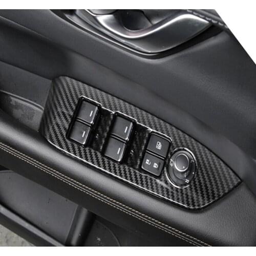 For Mazda CX5 CX 5 CX-5 2017 2018 Car Interior Trim Auto ABS Carbon Fiber Inside Door Handle Power Window Switch Cover Trim