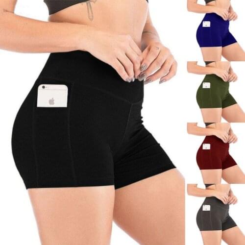 Solid Yoga Shorts Women High Waist Elastic Gym Short Running Slim Fitness Workout Plus Size Female Sports Shorts Leggings