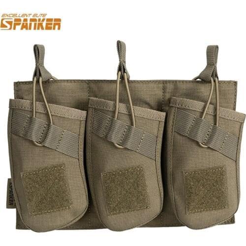 EXCELLENT ELITE SPANKER Tactical Triple AK Magazine Pouch Open-Top Mag Pouch Hunting Magazine Pocket Clip