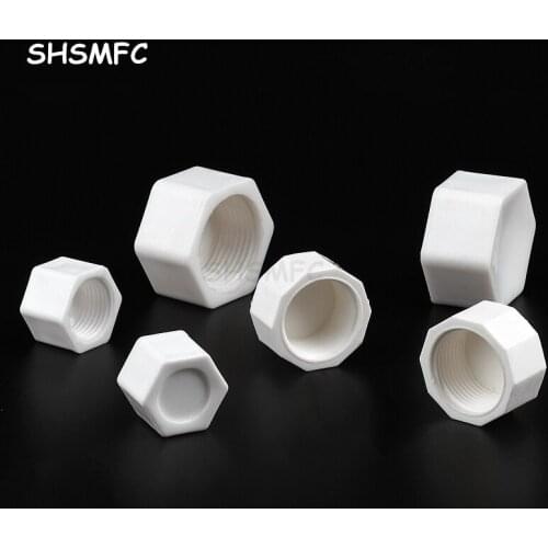1/2'' 3/4'' 1'' Female Thread Plastic End Plug Connector Plumbing Pipe Hexagon Shaped Blocked Caps PVC Tube Sealing Fittings