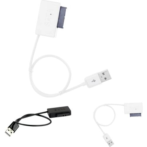 Portable USB 2.0 to Mini SATA 6P+7P Interface Adapter Converter Cable For Laptop CD/DVD ROM Slimline Drive