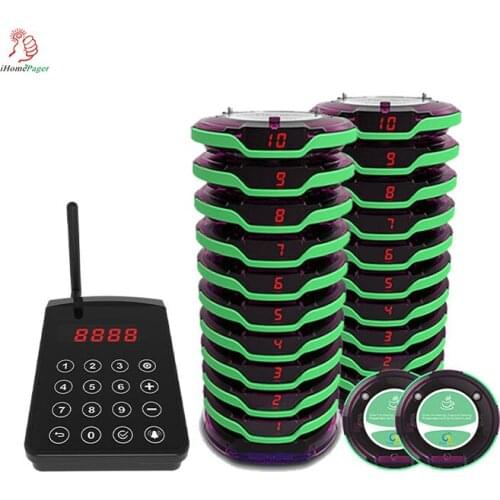 Easy operate full waterproof wireless guest calling coaster pager system with protective silicone