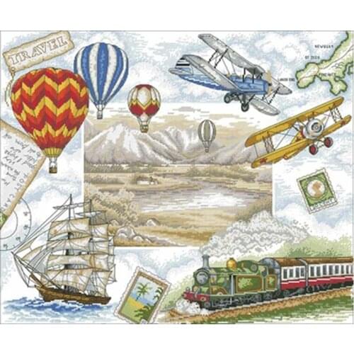 Travel around the globe patterns Counted Cross Stitch 11CT 14CT 18CT DIY Chinese Cross Stitch Kits Embroidery Needlework Sets