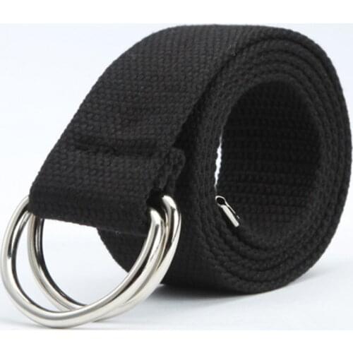 Hot Casual Canvas Fabric Belt Unisex Strap D Ring Buckle Webbing Waist Band Casual Jeans Belts 5 Colors Cinturones Hombre