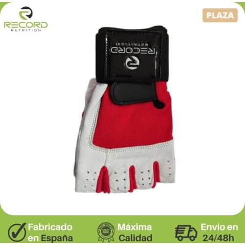 Gloves with wrist band and skin grip for weight training
