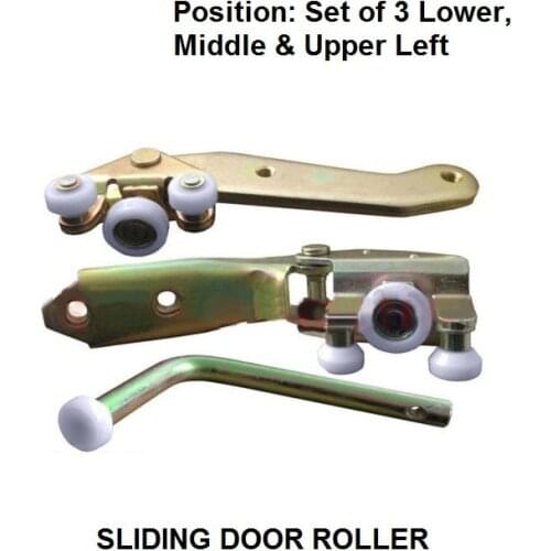 X3 PICECS FOR VOLKSWAGEN TRANSPORTER T4 1990-2004 SET OF 3 SLIDING DOOR ROLLER LOWER , MIDDLE & UPPER LEFT SIDE