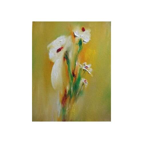 Hand Painted Oil Painting White Enchanting-Floral Oil Painting Wall Art-Modern Oil Painting On Canvas Art Wall Decor