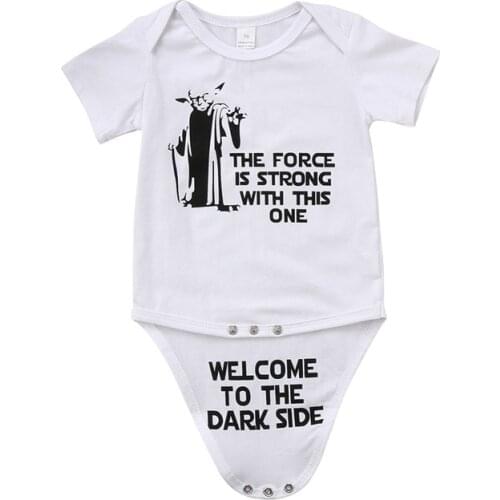 Star War Newborn Kid Baby Boy Girl Funny Jumpsuit Bodysuit Clothes Outfit Jumpsuit Bodysuit Cartoon Short Sleeve Cotton Clothes