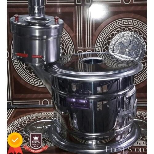 Stainless Steel Samovar Wood Stove Outdoor Grill Charcoal Brazier Camping Accessories Tea Maker Multicooker Outdoor Recreation
