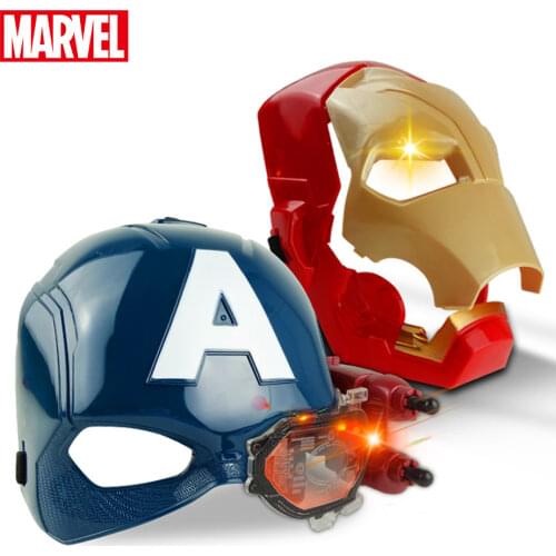 Marvel Avengers 4 Iron Man Captain America Mask Light Sound Tony Stark Helmet Open Mask for Children Gift Halloween Cosplay
