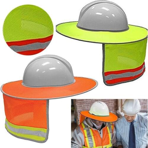 Construction Safety Reflective Hard Hat Neck Shield Helmet Sun Shade Reflective Stripe Kit Summer Sun Protection Prevent Sunburn