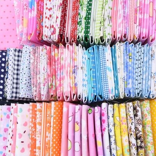 7pcs/set Dot Stripe Printed Patchwork Cotton Fabric Cloths For DIY Sewing Crafts Material Tilda Needlework Tissue Cloth 25*25cm