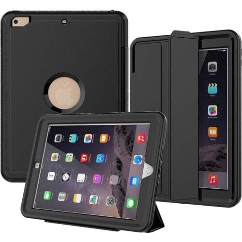 Smart Leather Case for New iPad 9.7 (2017/2018) Three Layer Drop Protection Shockproof Smart Cover with Auto-Wake Sleep Function