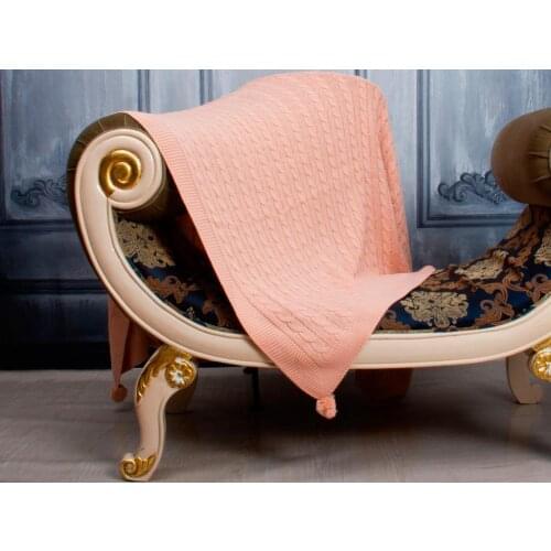 Knitwear Mesh Patterned Tomi Tv Blankets Powder