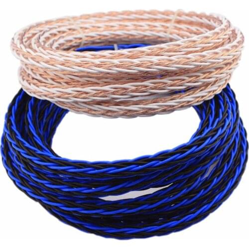 1 Meter High Quality 8TC PTFE OCC Copper Wire Cable for HIFI Audio Speaker Amplifier Turntable CD Player 16 Strands