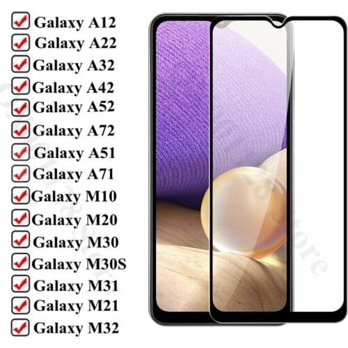 9D Full Protective Glass For Samsung Galaxy A12 A32 A42 A52 A72 A22 A82 A51 A71 Screen Protector M21 M31 M32 M10 M20 M30 S Glass