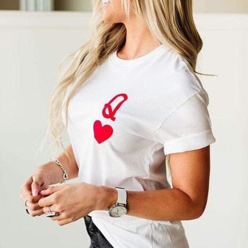 ONSEME Pocket Q Love Heart Graphic T Shirts Feminist Tees Women Streetwear Aesthetic Tee Tops Femme Queen Print T Shirts Tumblr