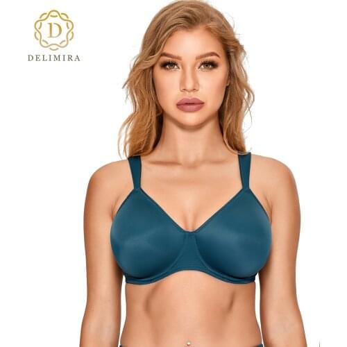 Womens Smooth Full Coverage Minimizer Bra Underwire Plus Size Non Padded Support Seamless T-shirt Bras Underwear