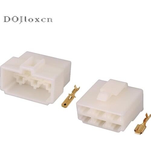 1 Set 6.3 MM Series 6 Pin Plastic Electrical Wiring Plug Male Female Automobile White Connector DJ7061-6.3-11 DJ7061-6.3-21