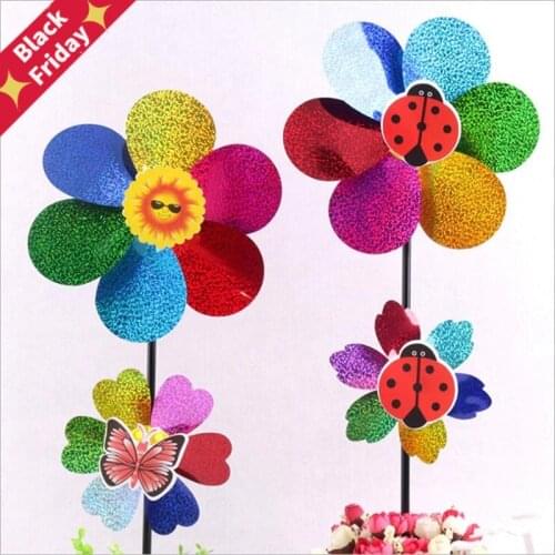 1Pc Colorful Rainbow Dazy Flower Spinner Wind Windmill Home Garden Yard Outdoor Decor Toys Kid Children Gift