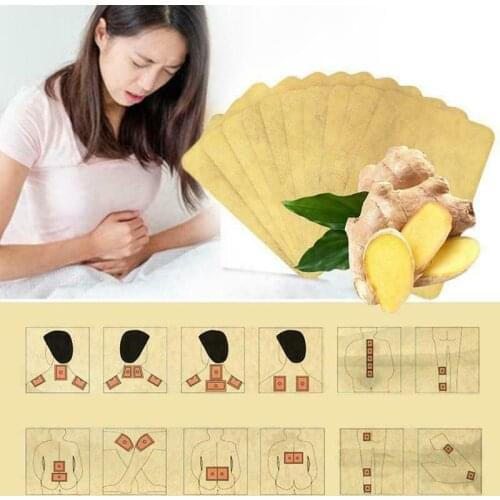 10 Pcs Patches Ginger Detox Patch Body Neck Knee Pad Pain Relief Health Care Chinese Ginger Herbal Adhesive Pads Foot Care TSLM2