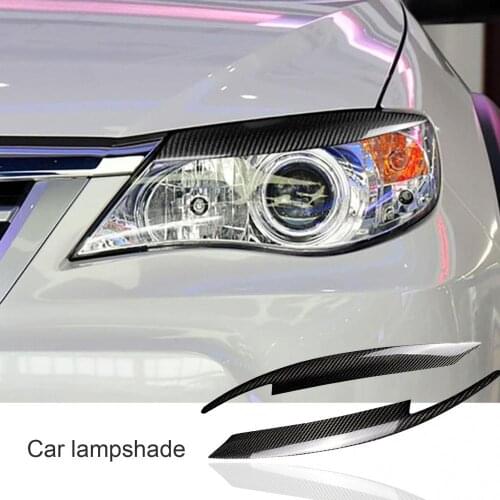 2Pcs Carbon Fiber Car Headlight Eyebrow Eyelid Trim for Subaru WRX 10 2008-2011