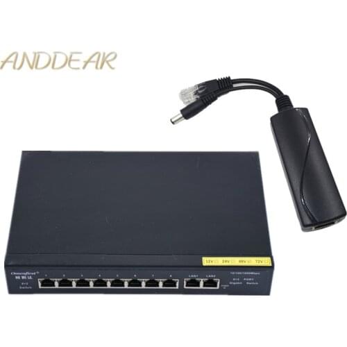 4 POE 48v 10 port gigabit unmanaged poe switch 8*10/100 mbps POE poort; 2*10/100/1000 mbps UP Link poort; NVR poort 280M