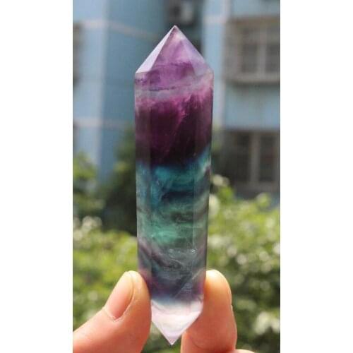 70g NATURAL Bright-coloured FLUORITE CRYSTAL POINT HEALING