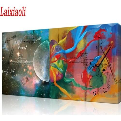 Abstract Left and Right Brain 5d Diamond Painting square Round Drill large Diy Diamond Embroidery Cross Stitch guitar mosaic art