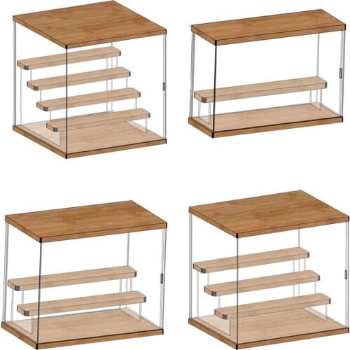 Acrylic Dustproof Display Case Perfume Glasses Makeup Cars Dolls Figure Model Ladder Riser Stand Holder Container DIY Assembly