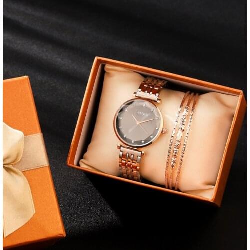 2Pcs Gift set box watches women fashion design womens bracelet watches rose gold 2020 hot sale clock ladies dress женские часы