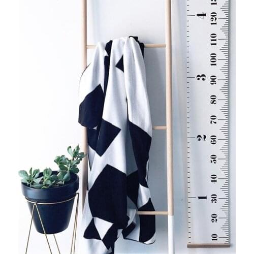 Kids Height Growth Chart Wood Canvas Ruler Height Record Children Room Wall Hanging Decorations Nordic Nursery Decor Photo Props