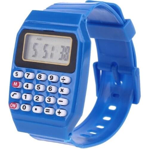 40GD Fad Children Silicone Date Multi-Purpose Kids Electronic Calculator Wrist Watch