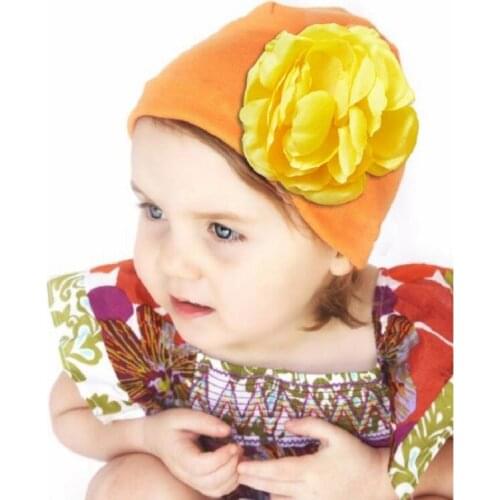 Flower Baby Girls Hats Newborn Cap Headband Hairband Children Beret Kids BONNET Bebes Beanies Bucket Hat Hot Sale Cotton