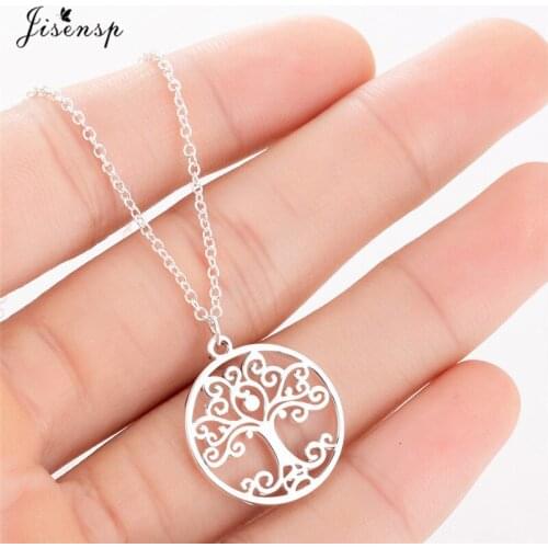 Jisensp Flower Of Life Mandala Pendant Sacred Geometry Stainless Steel Spiritual Necklace Women Ancient Egyptian Jewelry collare