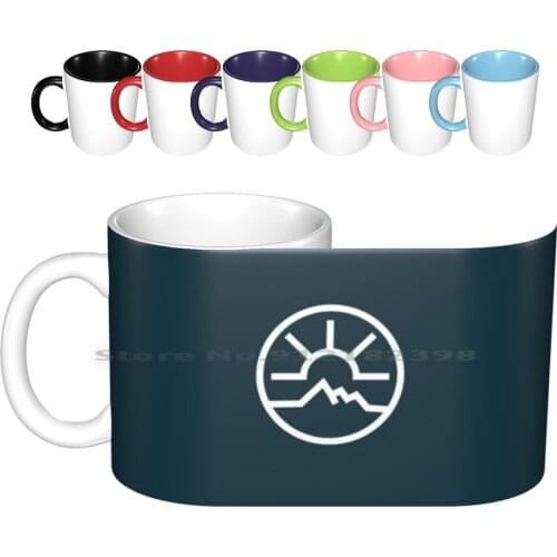 Heartland Logo-Dark Blue Background Ceramic Mugs Coffee Cups Milk Tea Mug Heartland Heartland Heartland Fan Amy Lou Tim Jack